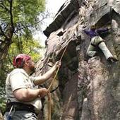 Rock climbing wall