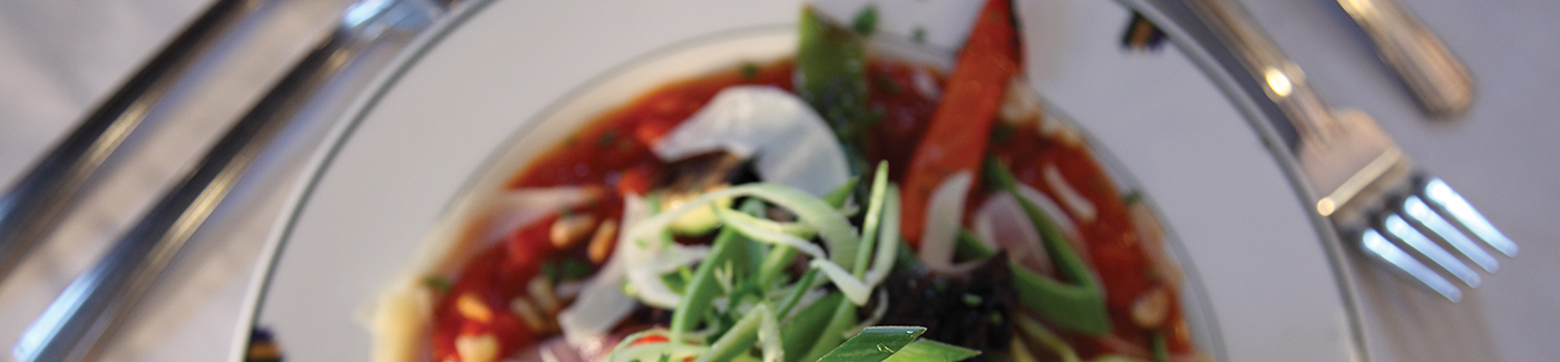 Close-up shot of a catered dish